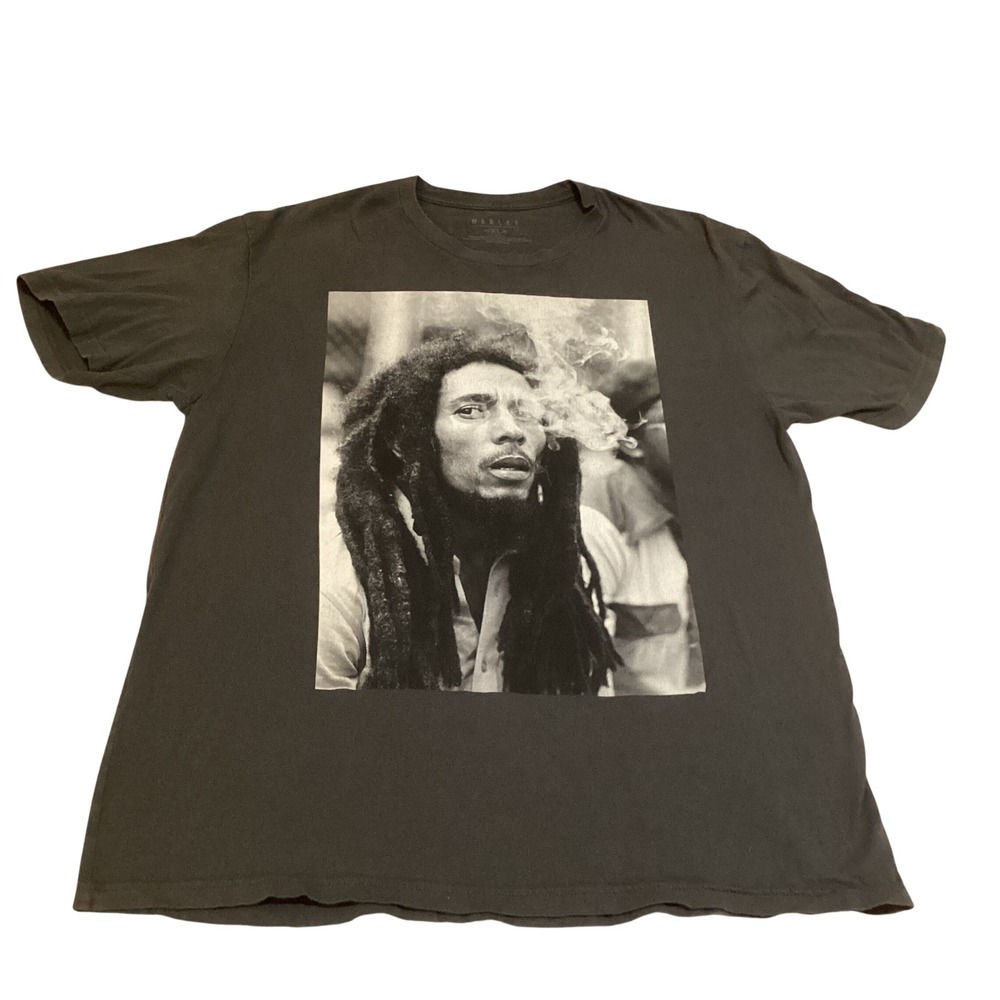 Marley Bob Marley Graphic T-Shirt XL Charcoal Gray Cotton Reggae Music Tee